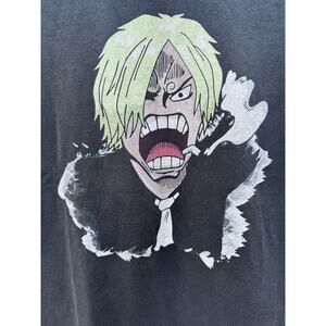 Sanji ONE PIECE Anime T-Shirt M Men’s Black Y2K Graphic Manga Tee